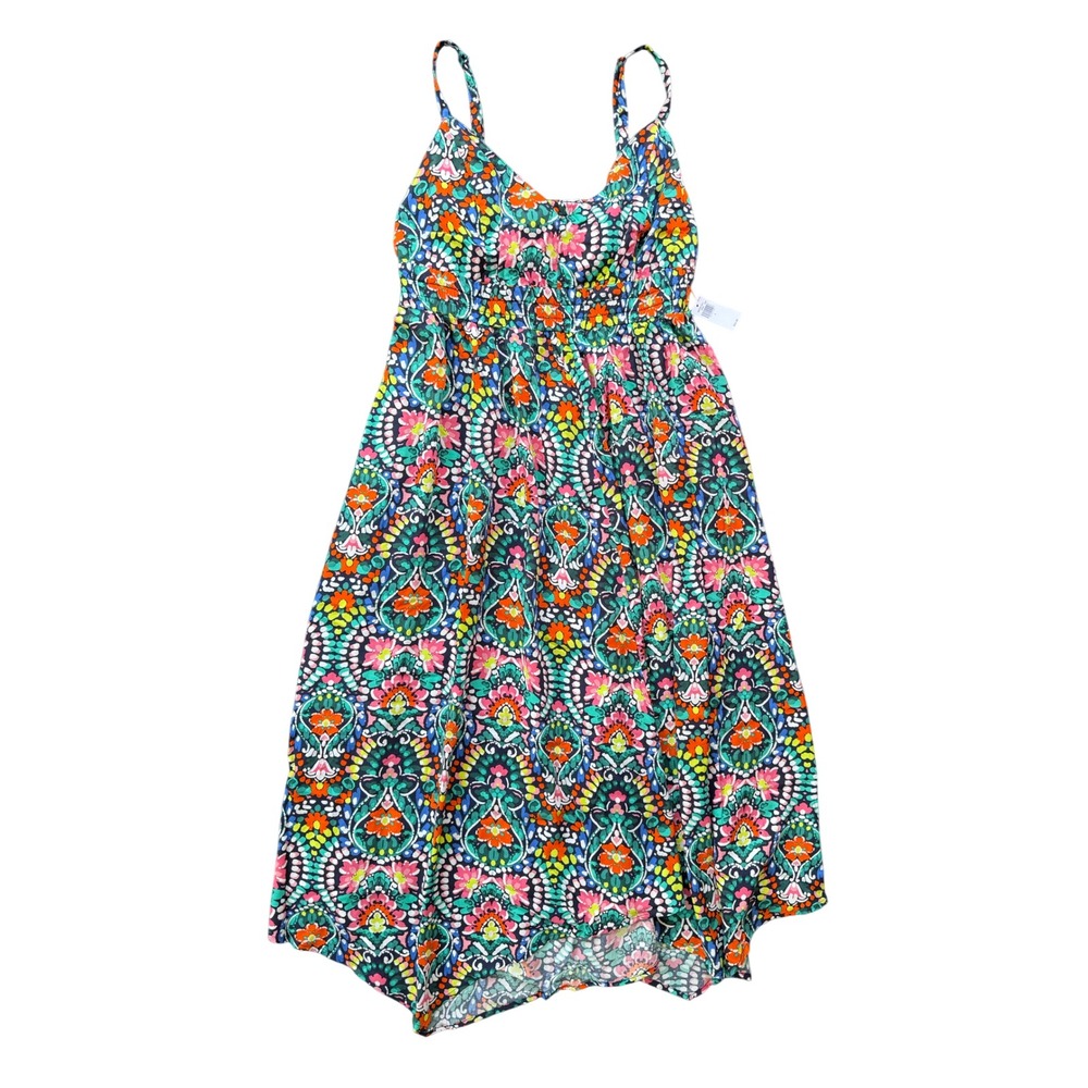 Old Navy Floral Paisley Midi Sundress Multicolor Smocked Sleeveless NWT Size L - Picture 2 of 10